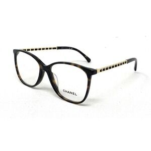 CHANEL Women's Eyeglasses CH3408QA 714 Havana Gold Butterfly 54mm